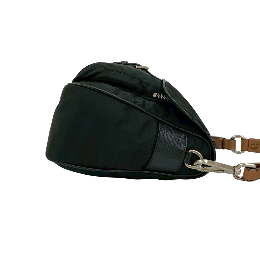 PRADA Black Leather Saffiano Shoulder Bag - Picture 6 of 10